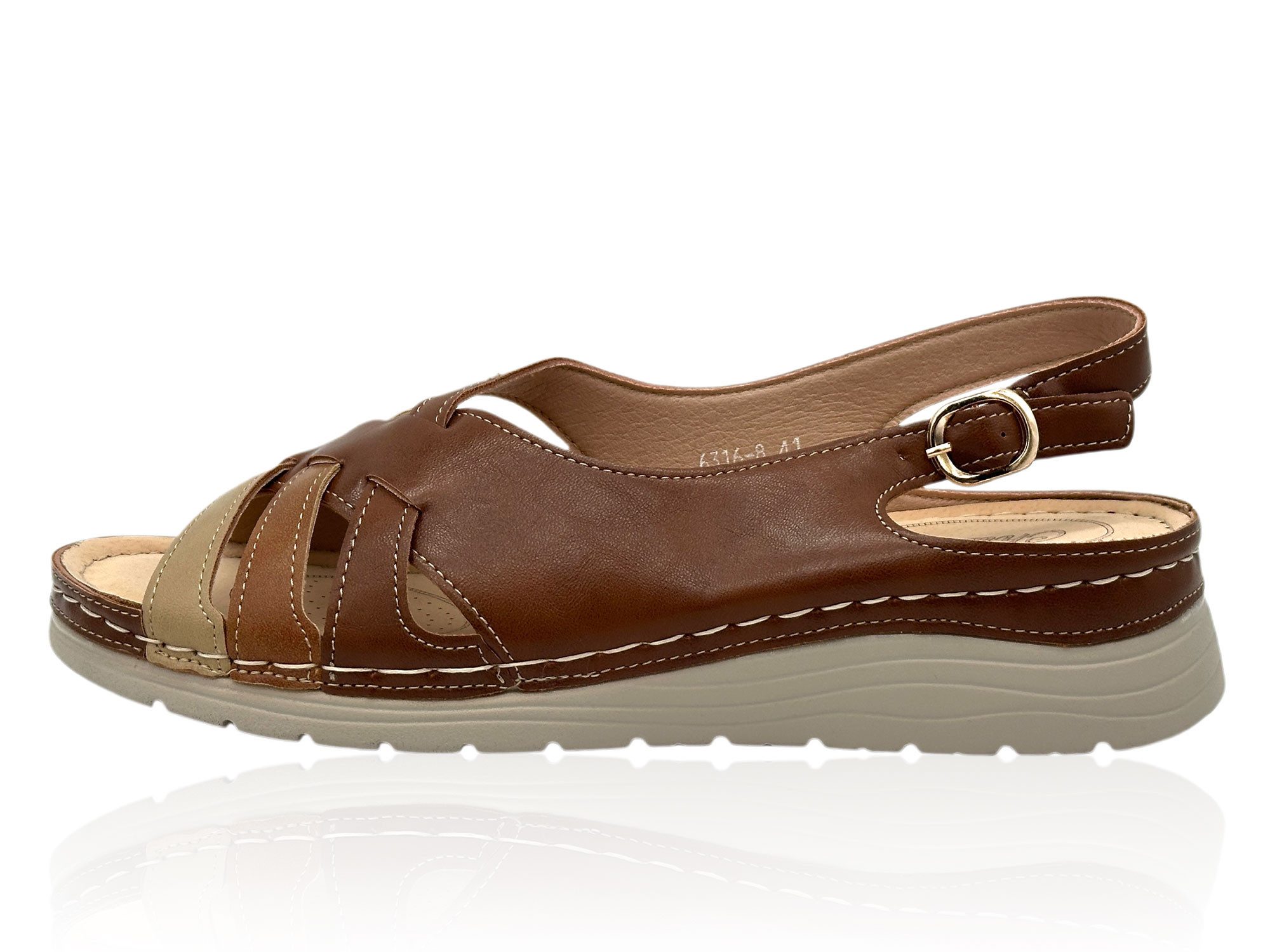 Nowaland Bequeme Damen Sandalen mit Fersenriemen Riemchensandale Stabiler Halt, weich gepolstert, flexibel und leicht