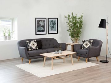 ebuy24 Couchtisch Cent Couchtisch mit 1 Ablage aus Eiche, weiss gela (1-St)