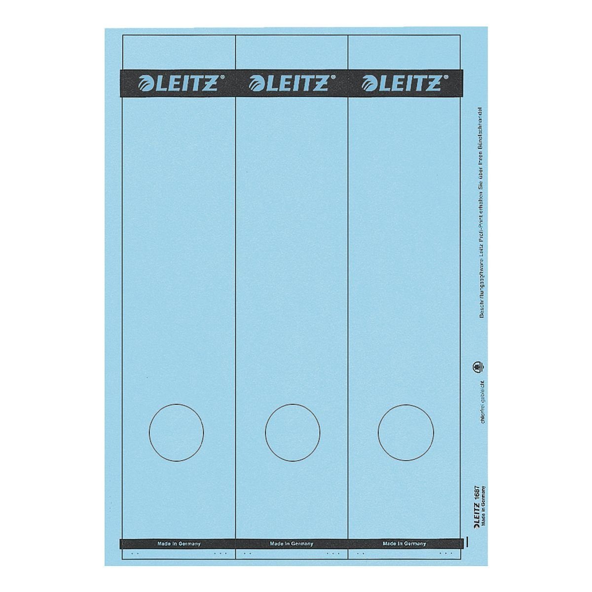 75 Ordnerrücken-Etiketten Leitz 1687 /"Rot/" 61,5 x 285 mm breit-lang