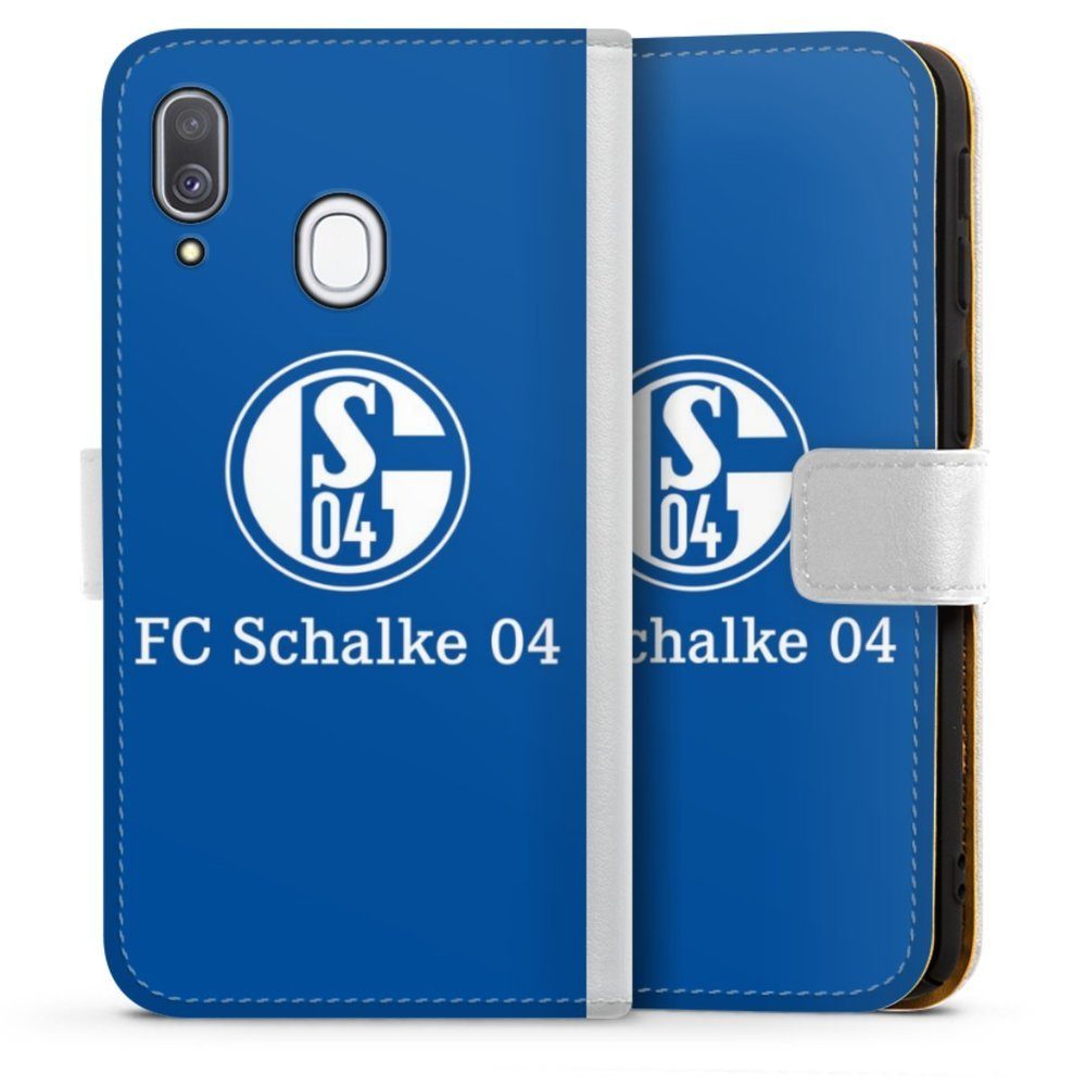 DeinDesign Handyhülle FC Schalke 04 Offizielles Lizenzprodukt S04 FC  Schalke 04 Blau, Samsung Galaxy A40 Hülle Handy Flip Case Wallet Cover