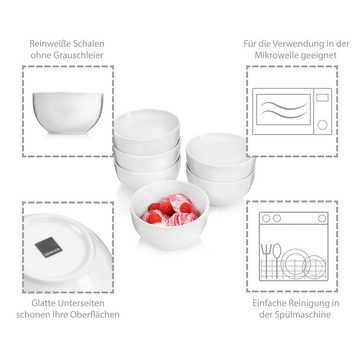 SÄNGER Dessertschale Sunfort Dessertschalen Set, Weiß, Porzellan, (Set, 6-tlg), rundes Design