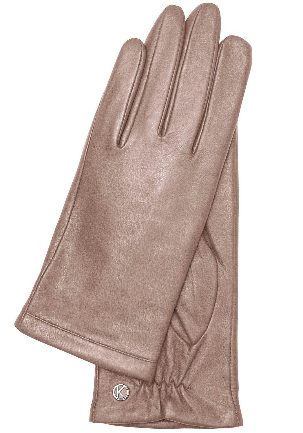 Passform, Zierbiesen Chelsea KESSLER Lederhandschuhe Touchfunktion, mink schlanke