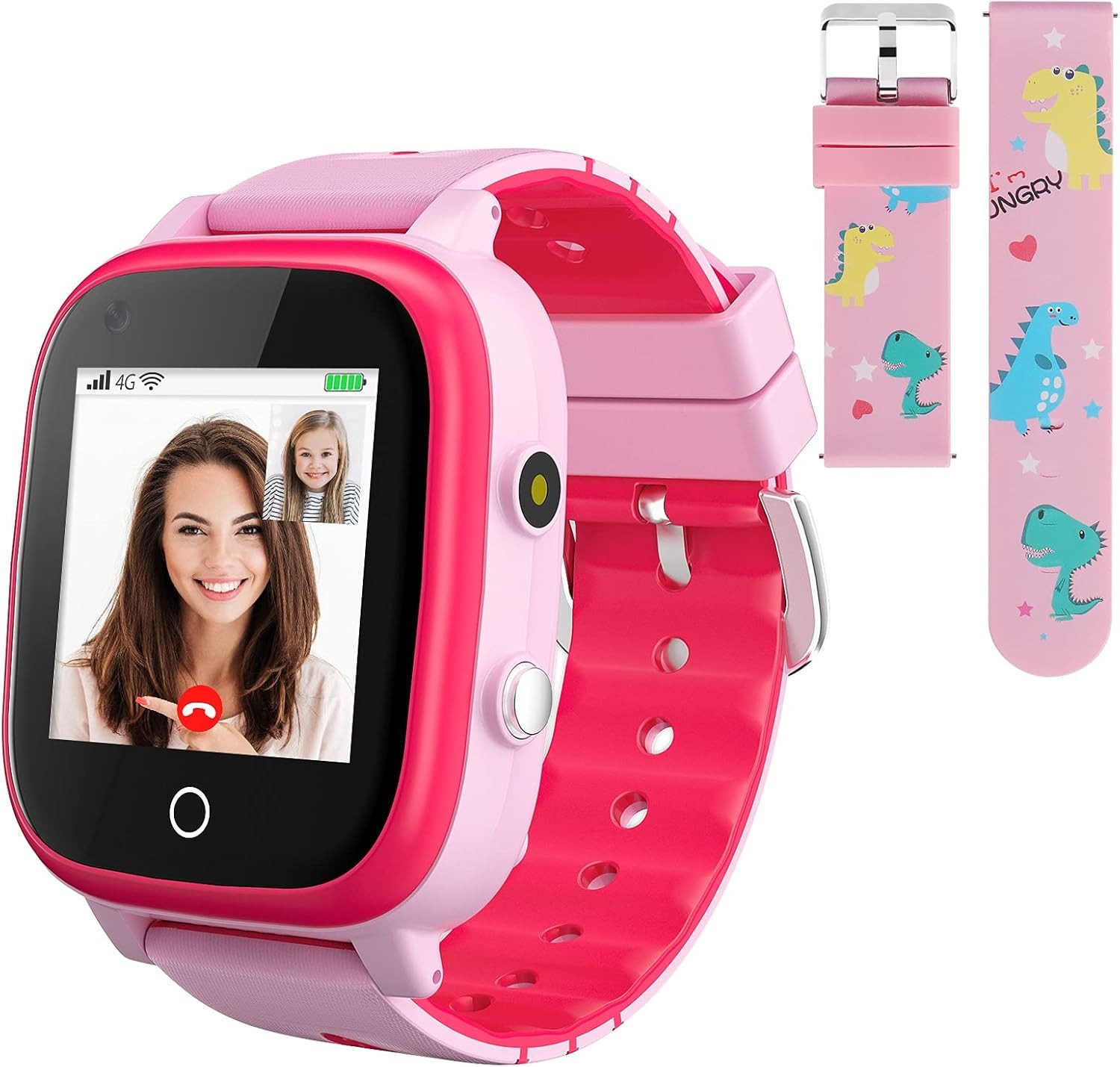OKYUK ‎ D-T18 Smartwatch (4,6 cm, sim-karte), 4G SMARTWATCH FÜR KINDER MIT VIDEOANRUF