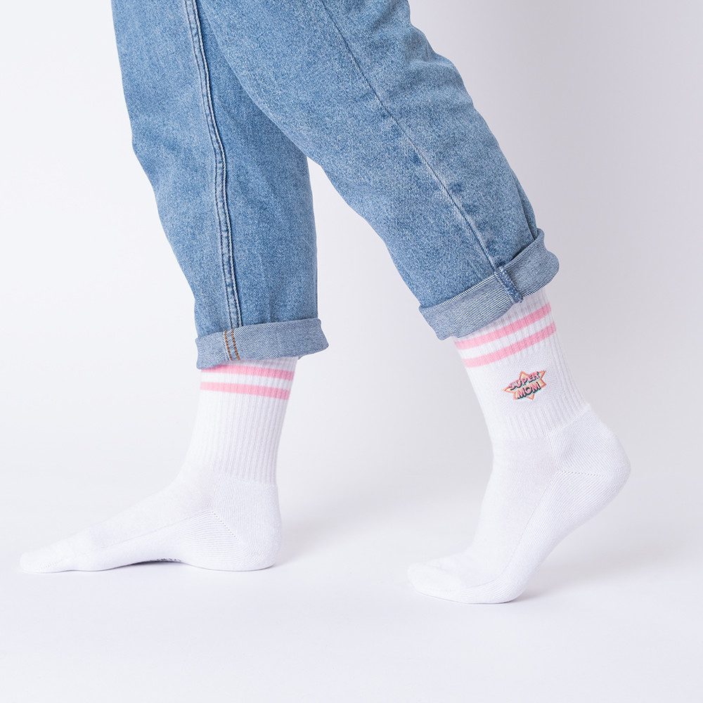 OCCULTO Tennissocken Damen Mama Geschenk Tennissocken 3er Pack (Modell: Mom) (3-Paar)