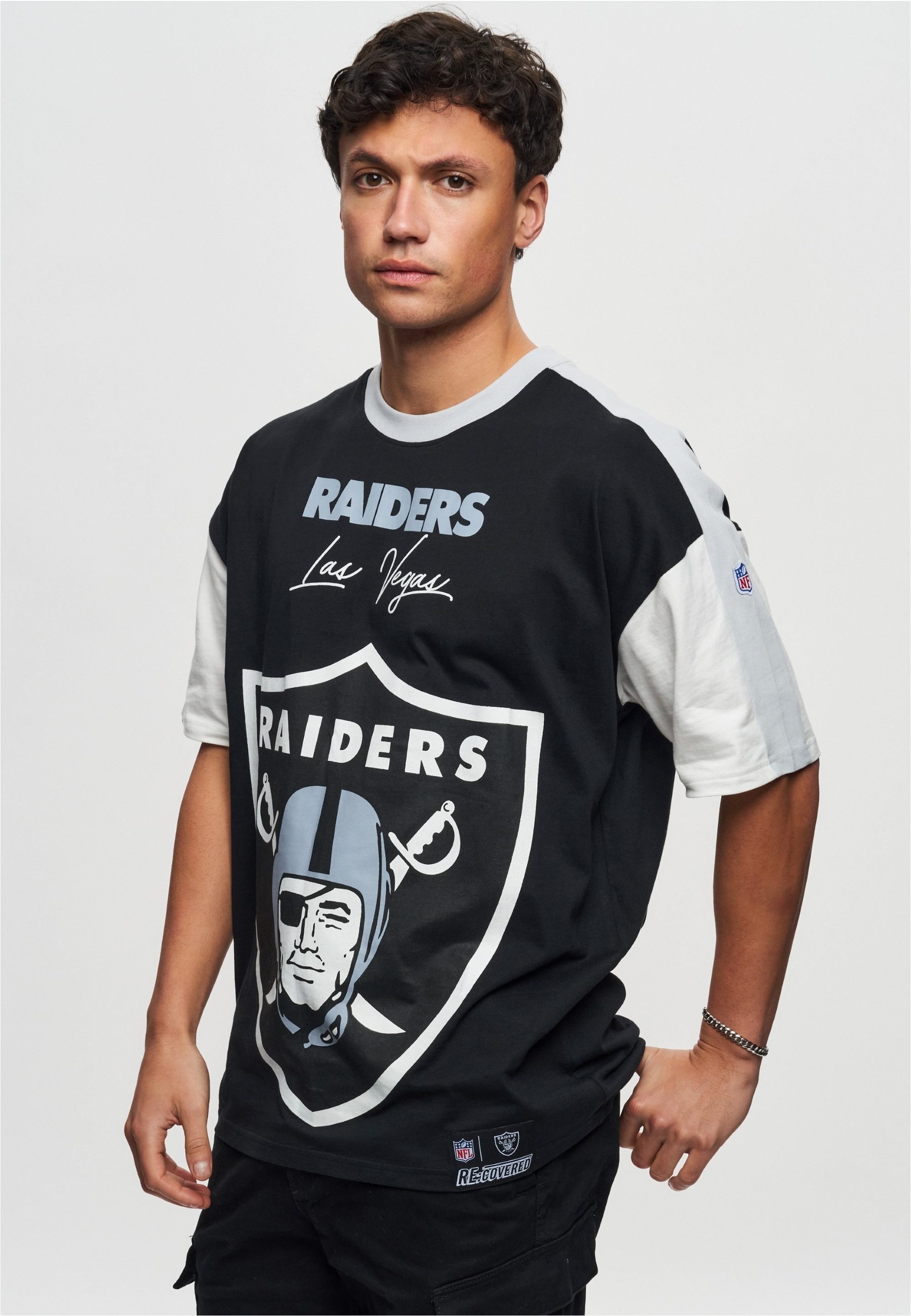 Recovered T-Shirt NFL Raiders Las Vegas Cut and Sew Oversized (1-tlg) für alle Las Vegas Raiders-Fans