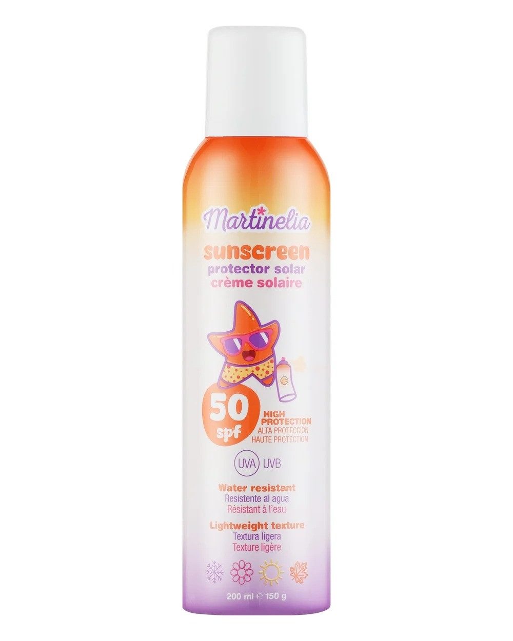 Martinelia Sonnenschutz SUNSCREEN wasserfester Sonnenschutz SPF50 200 ml