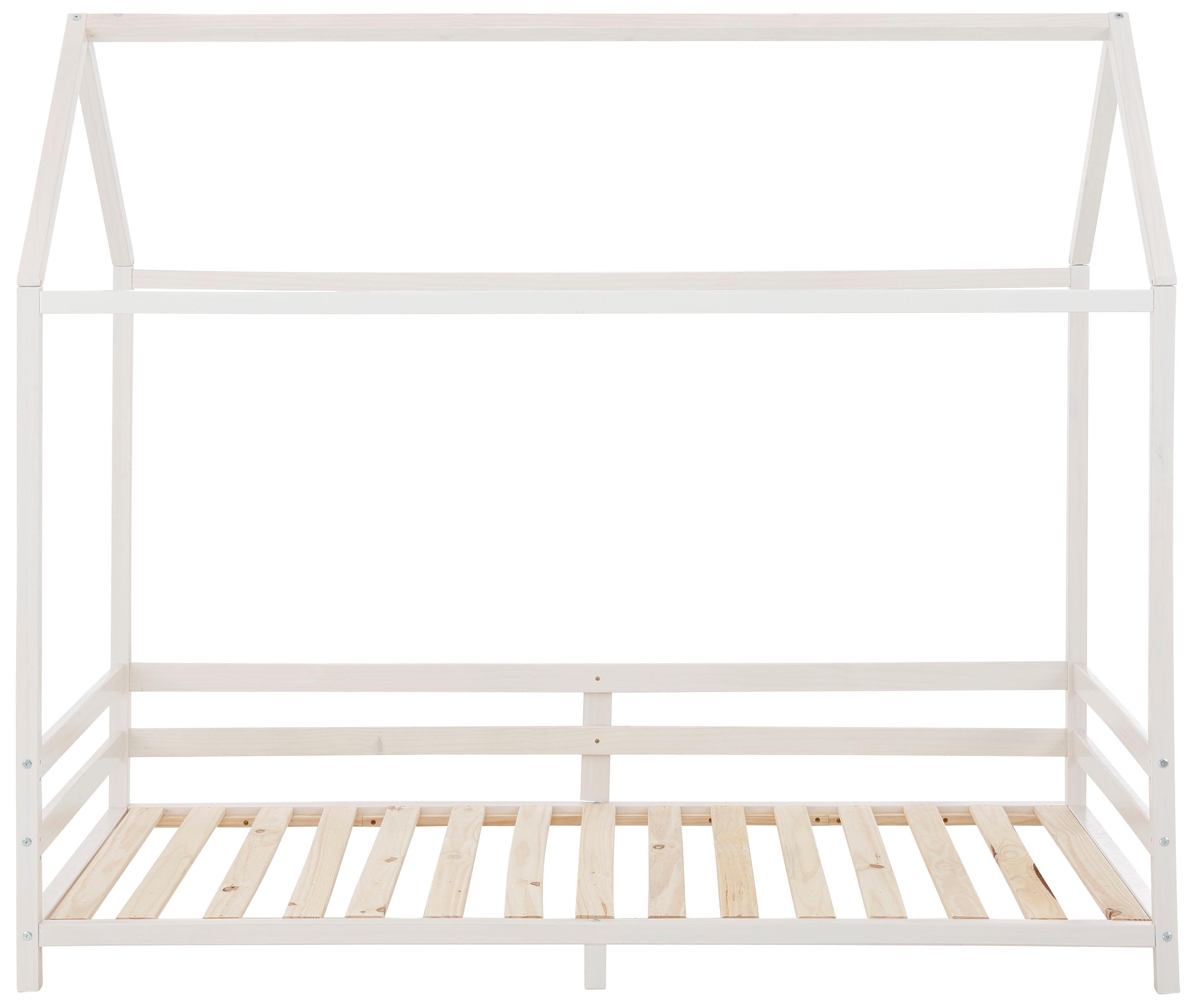 OTTO home Kinderbett Ellen, Hausbett mit Reling aus Kiefernholz, zwei Farbvarianten, Breite 208 cm