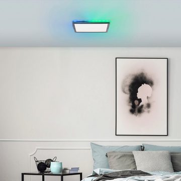 my home LED Deckenleuchte Elliot, CCT - über Fernbedienung, LED fest integriert, warmweiß - kaltweiß, 29,5 x 29,5 cm, 2200 Lumen, 3000-6500 Kelvin, weiß/schwarz