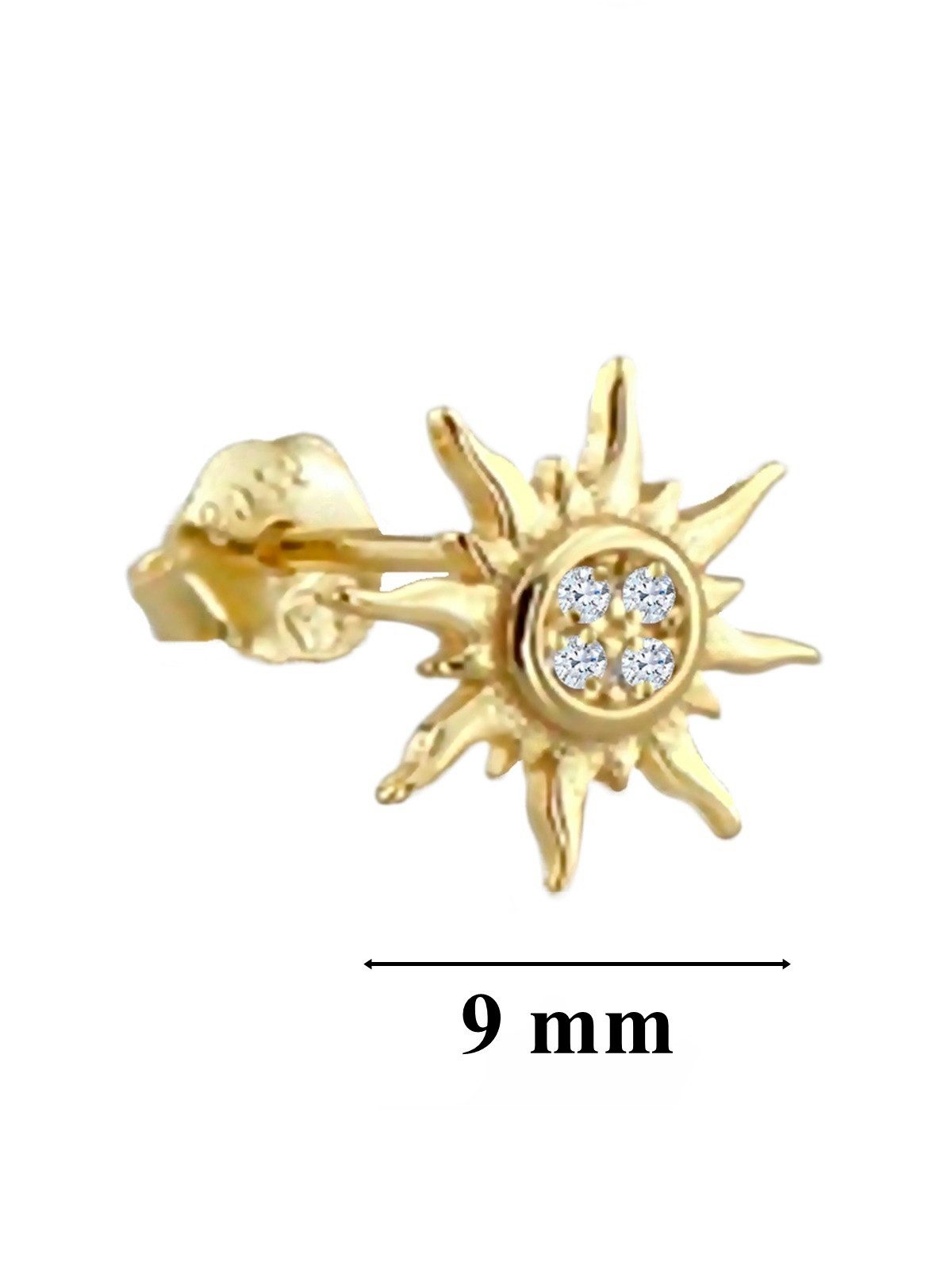 Goldene Hufeisen Paar Ohrstecker Sonne Gold Ohrringe 925 Silber 18kt Gelbgo günstig online kaufen