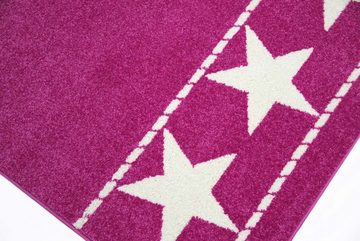 Kinderteppich Kinderteppich Sterne Pink Creme, TeppichHome24, rechteckig, Höhe: 0.9 mm