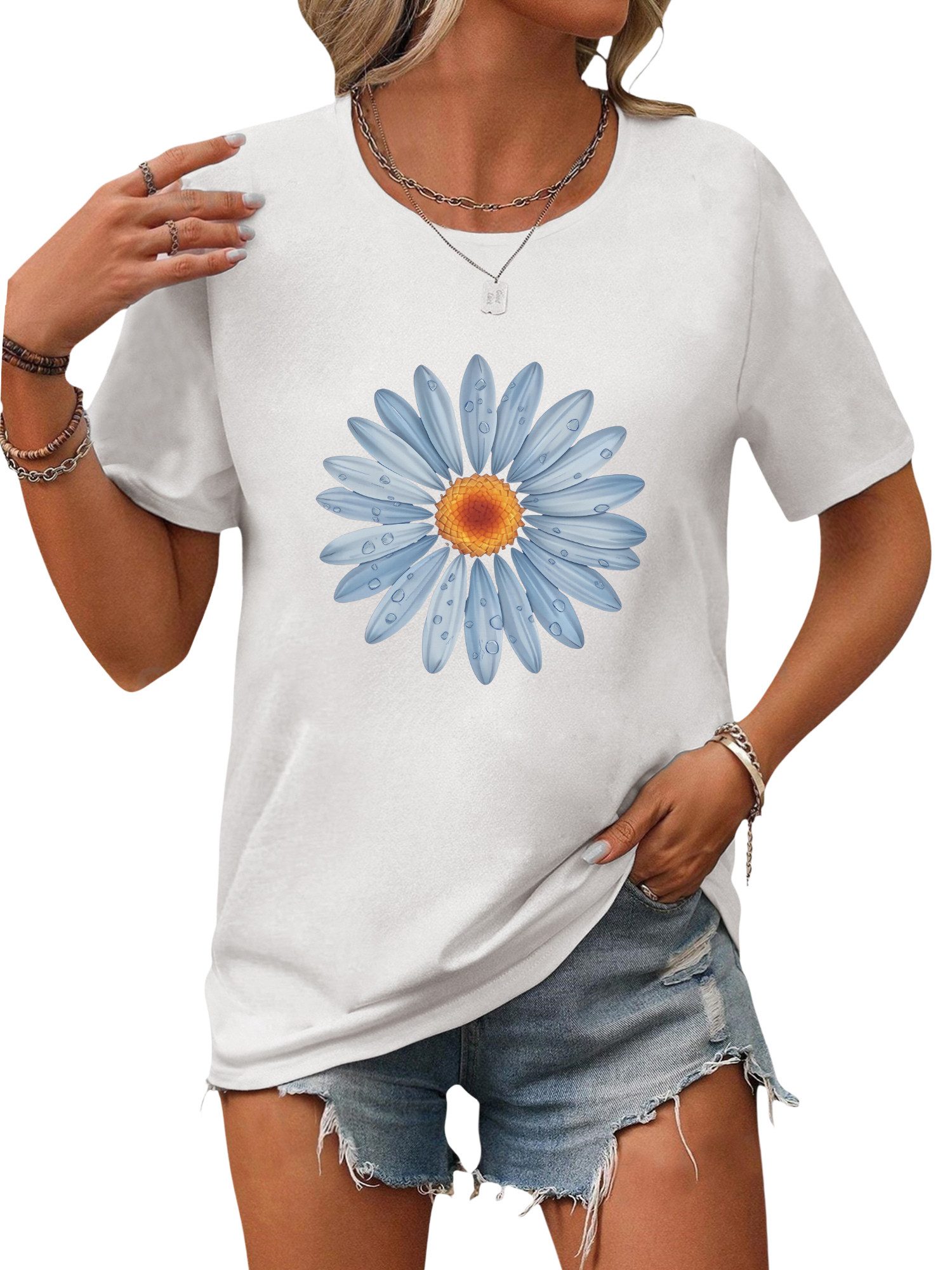 PYL Rundhalsshirt Damen Bequemes Sommer T günstig online kaufen