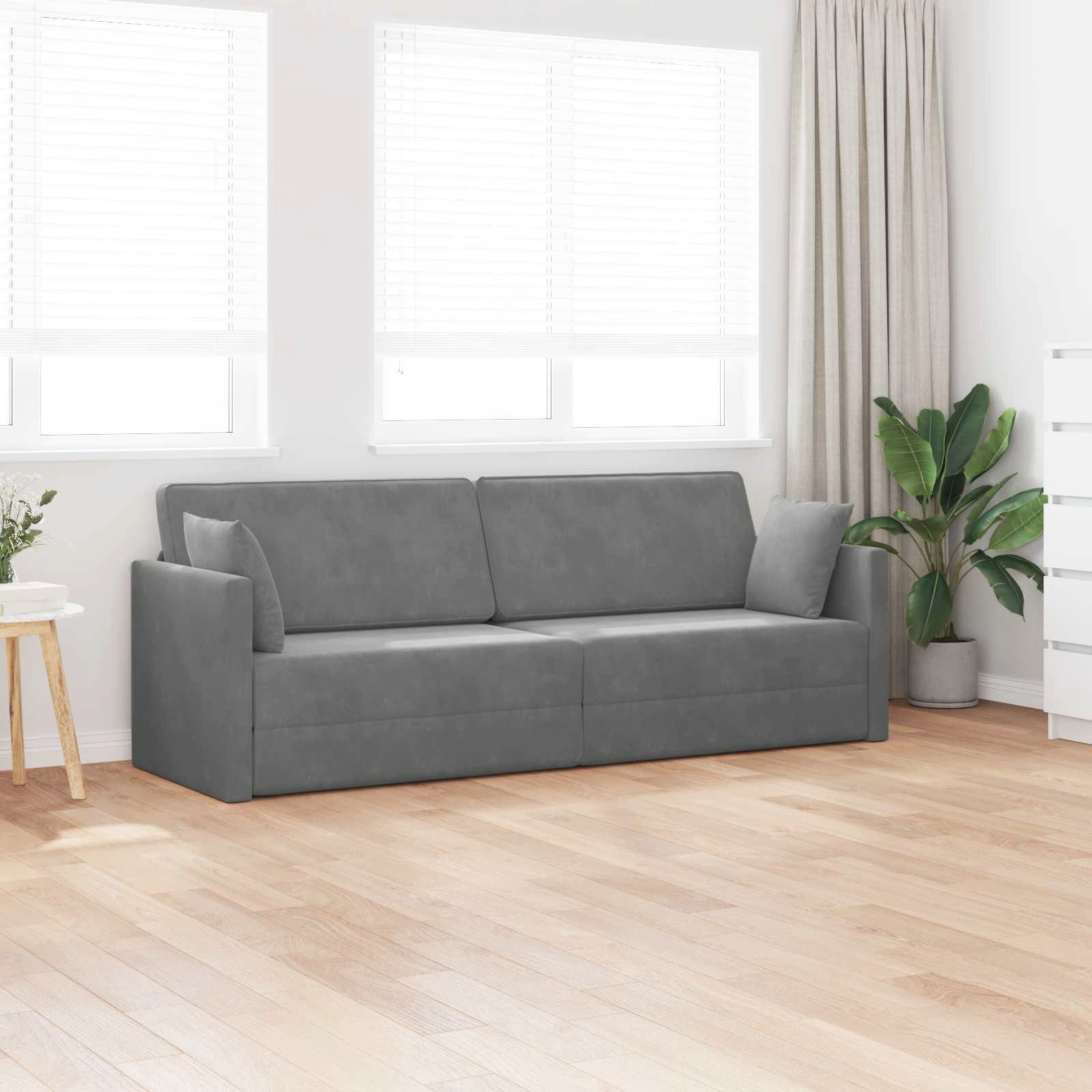 vidaXL Bett Boden-Sofa-Bett Dunkelgrau 213 x 70 x 77 cm Samt (1-tlg)