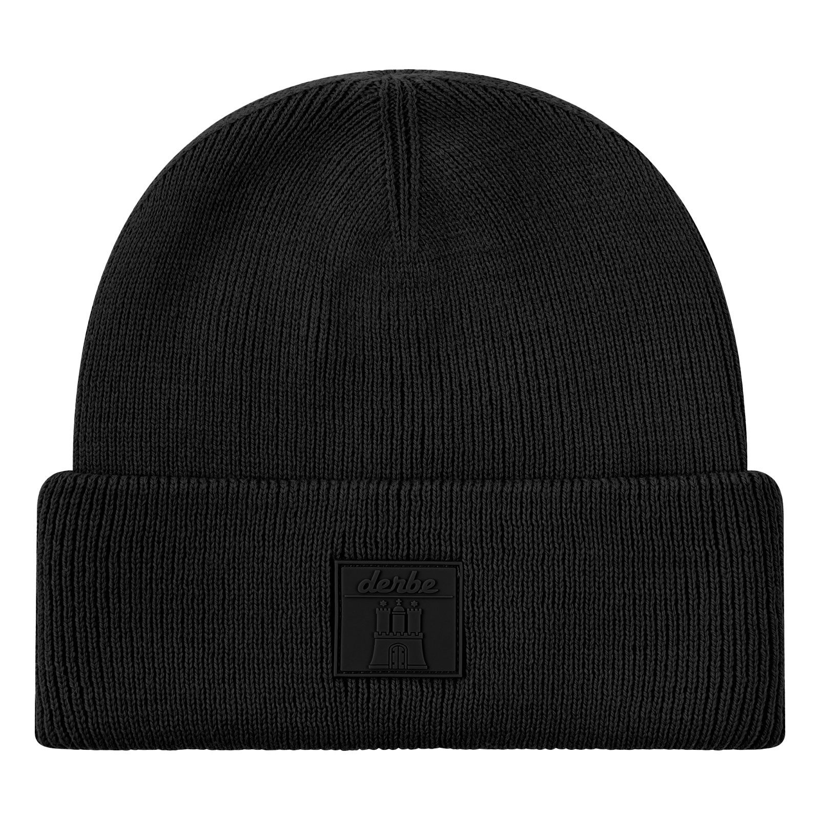 Derbe Strickmütze Mütze Bonny mit Logo-Patch auf Vorderseite