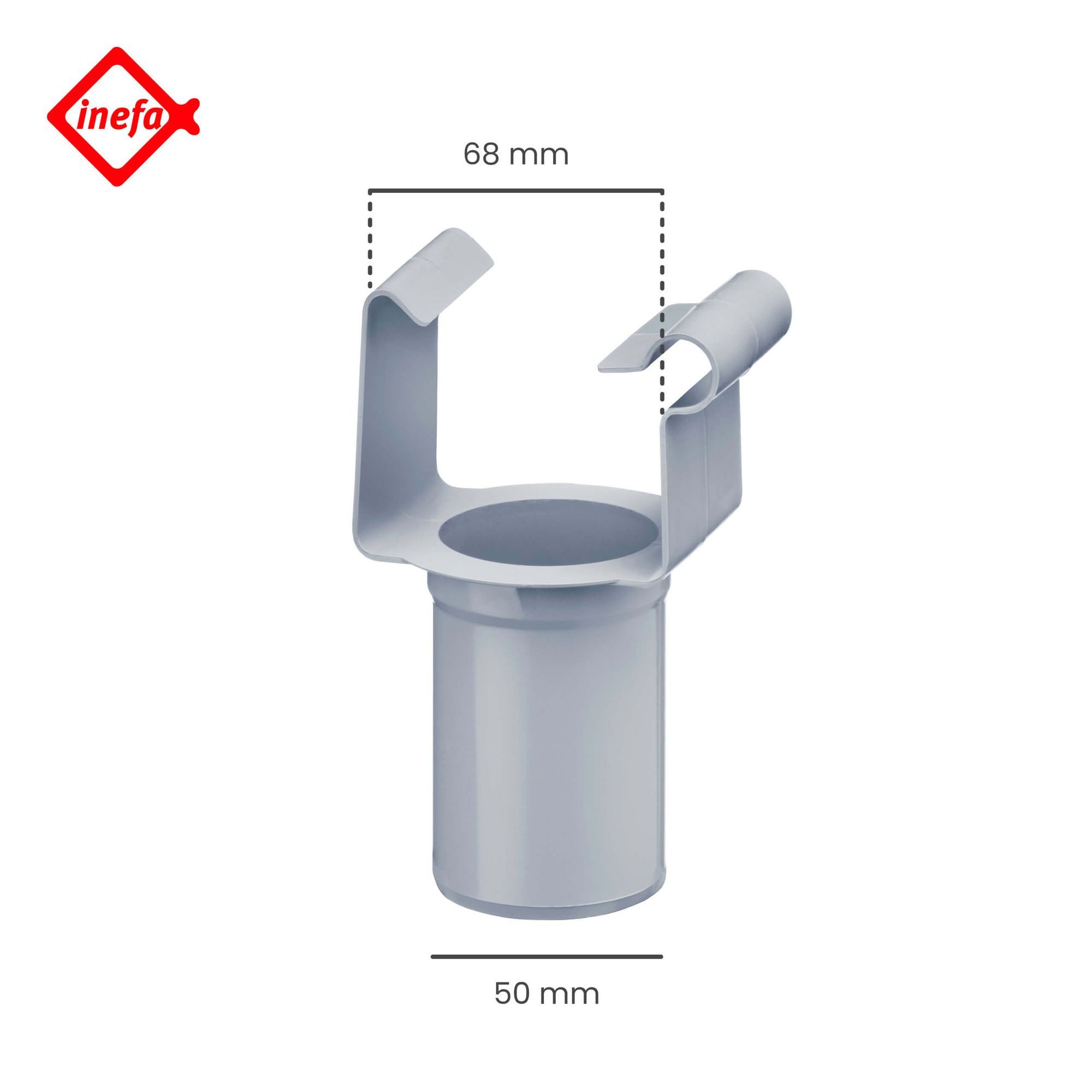 INEFA Dachrinne Ablaufstutzen kastenförmig, DN 50 / NW 68, aus Kunststoff, Einhängestutzen, Dachrinnenzubehör, Dachentwässerung