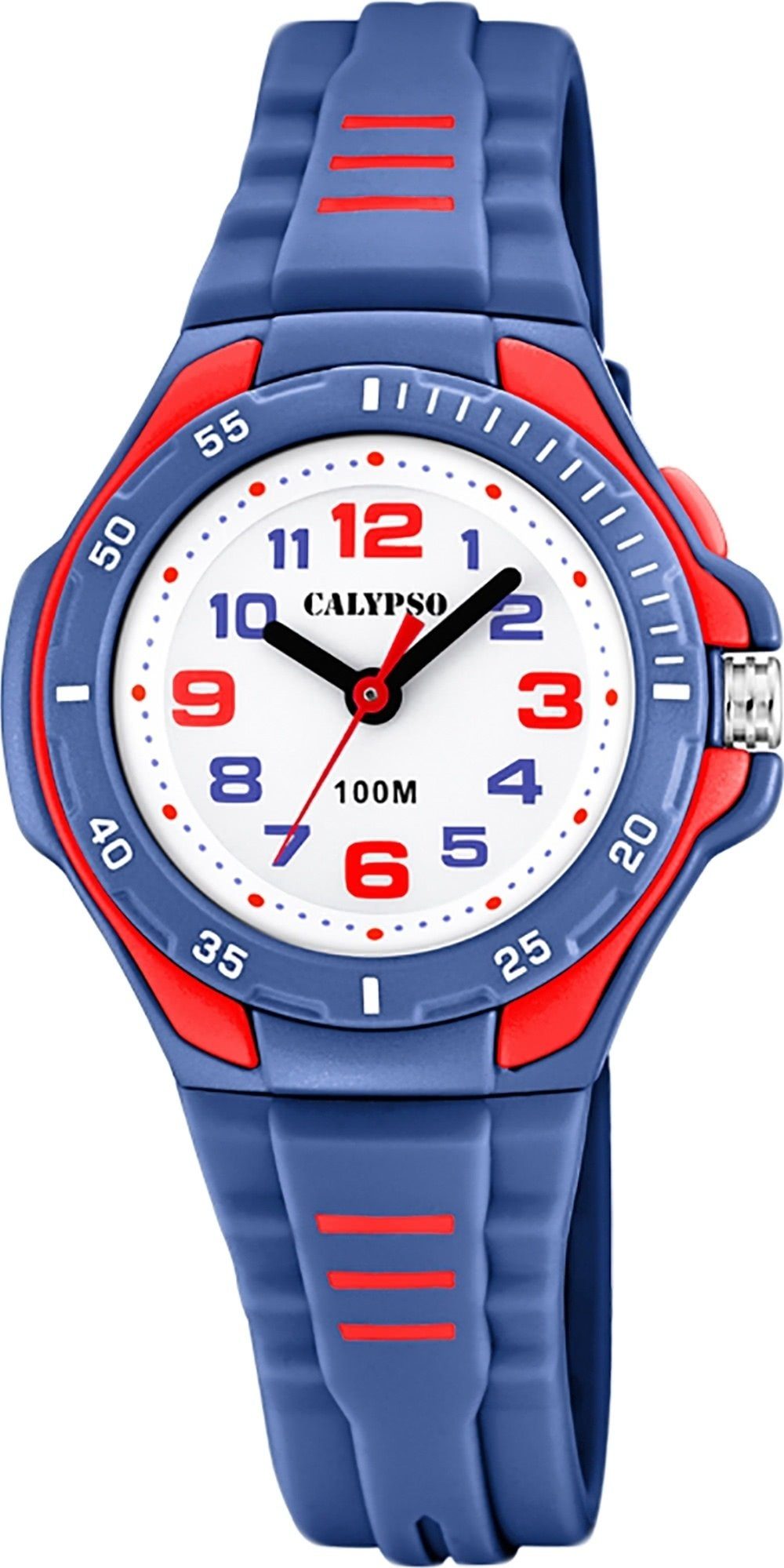 Kunststoff, blau, PU, CALYPSO Kinder Uhr Armbanduhr PUarmband K5757/5 WATCHES Fashion Kinder Calypso Kunststoff rund, Quarzuhr