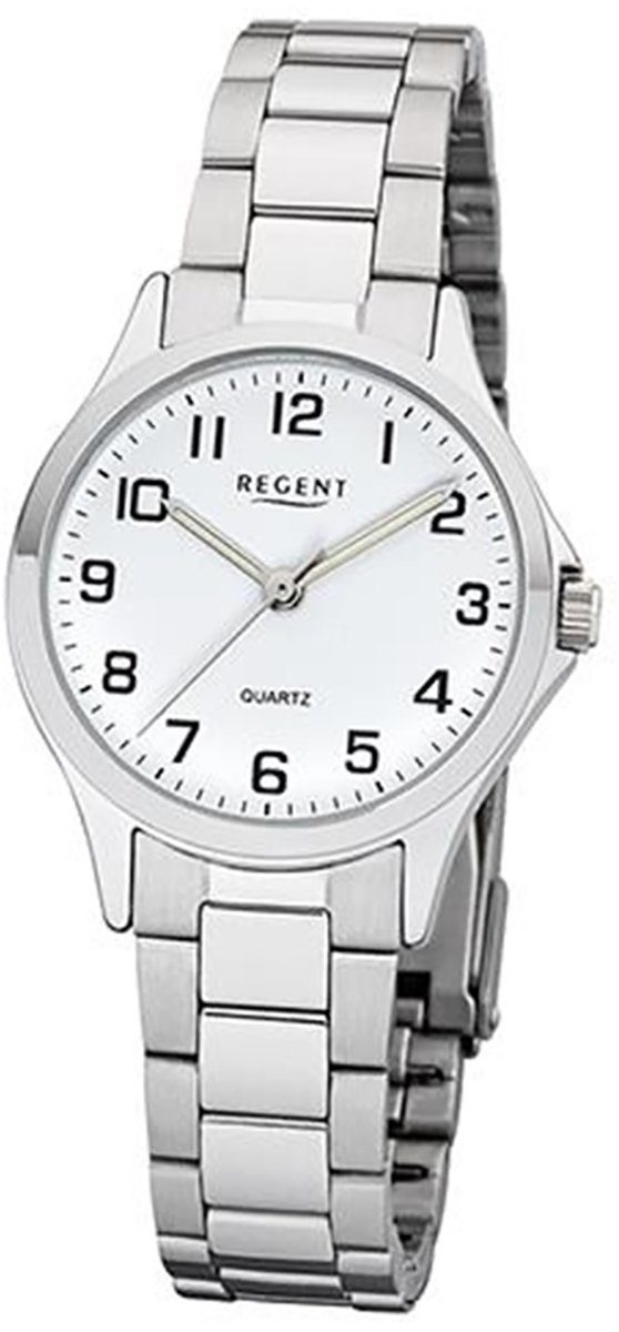 Regent Quarzuhr Regent Damen Uhr 2252410 Metall Quarz, (Armbanduhr), Damen  Armbanduhr rund, Metallarmband silber