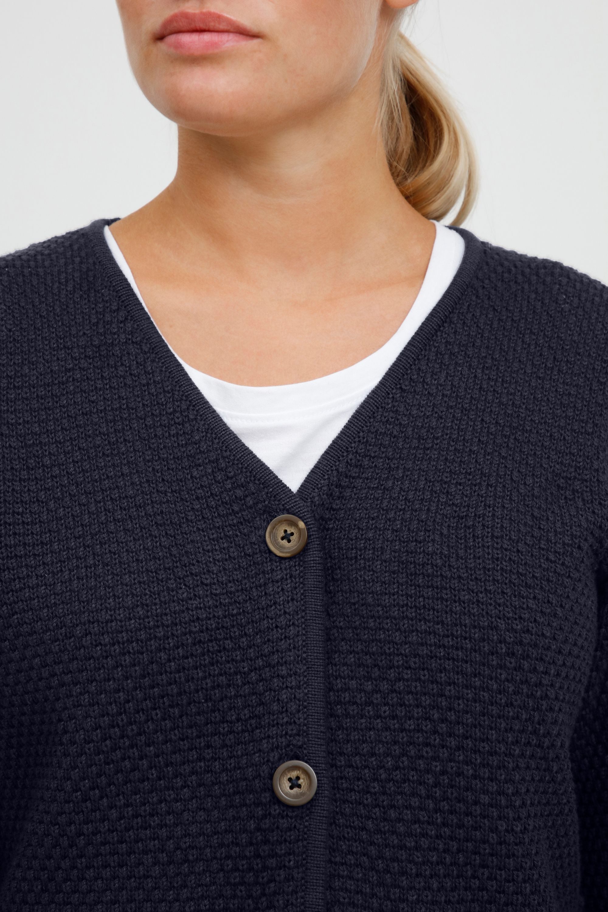OXMO Cardigan OXHelga Damen Feinstrick Cardigan/Strickjacke