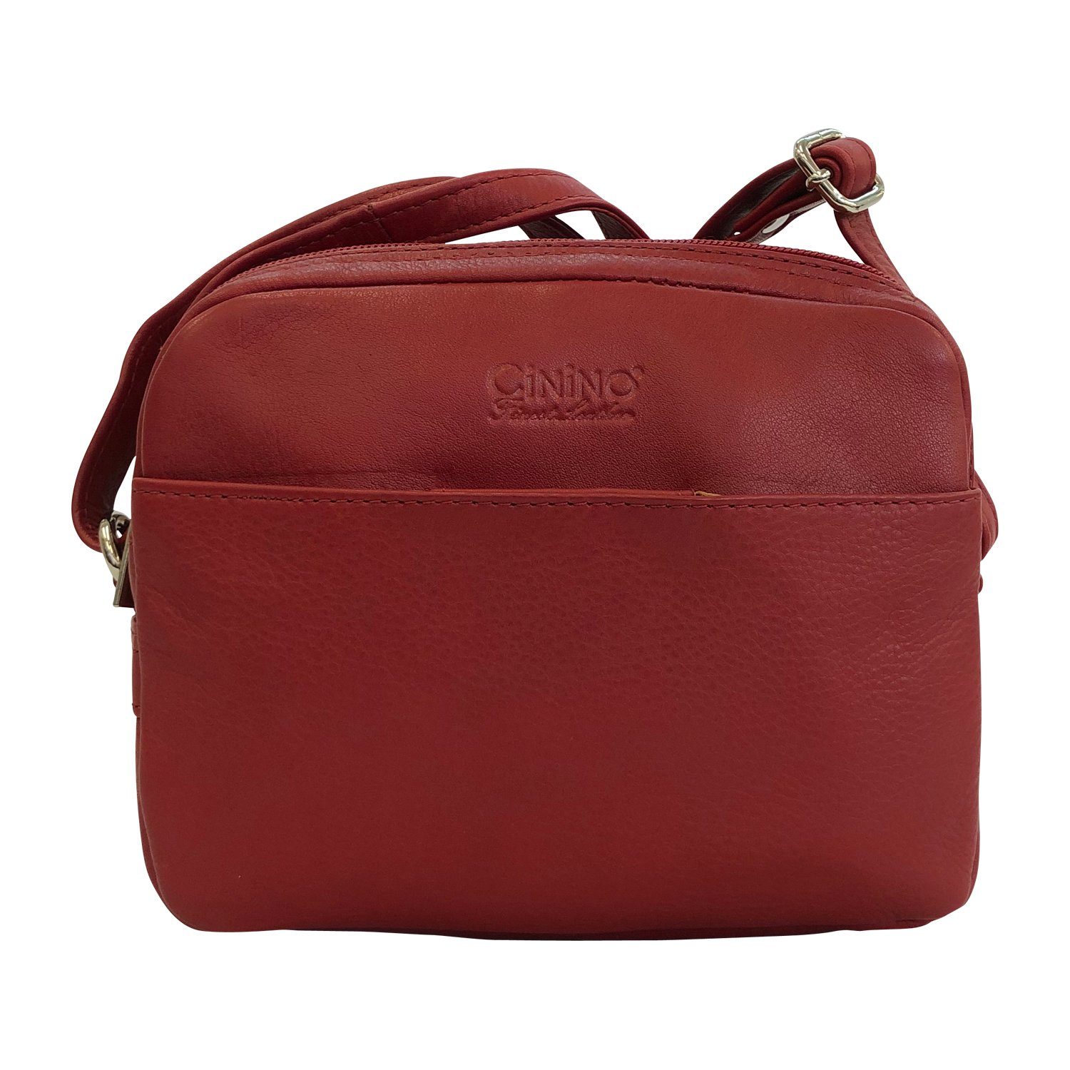 Cinino Handtasche Lisa, Umhängetasche Ledertasche Rot