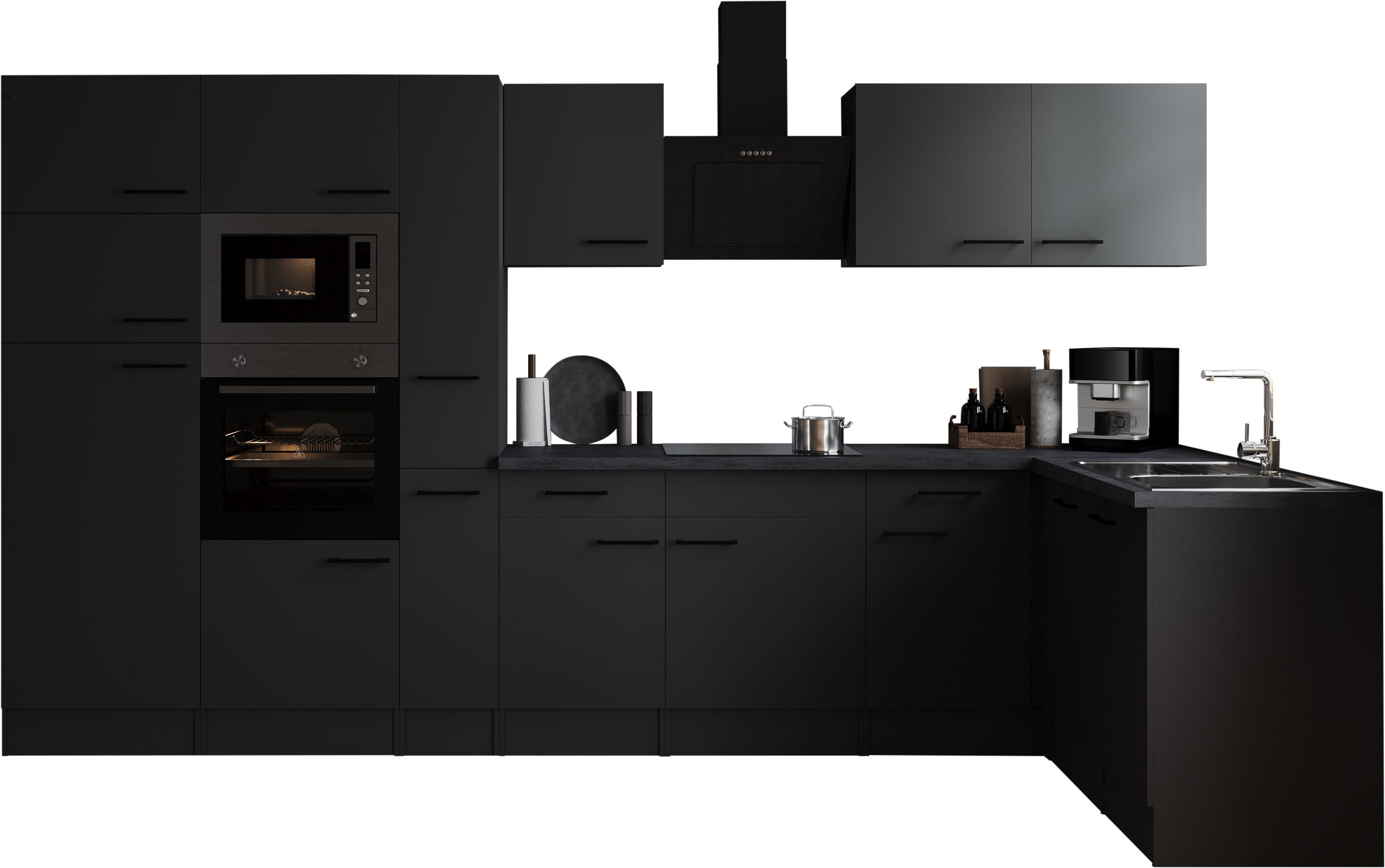 RESPEKTA Winkelküche Oliver, Breite 370 cm, 90 cm Arbeitshöhe, in exklusiver Konfiguration für OTTO