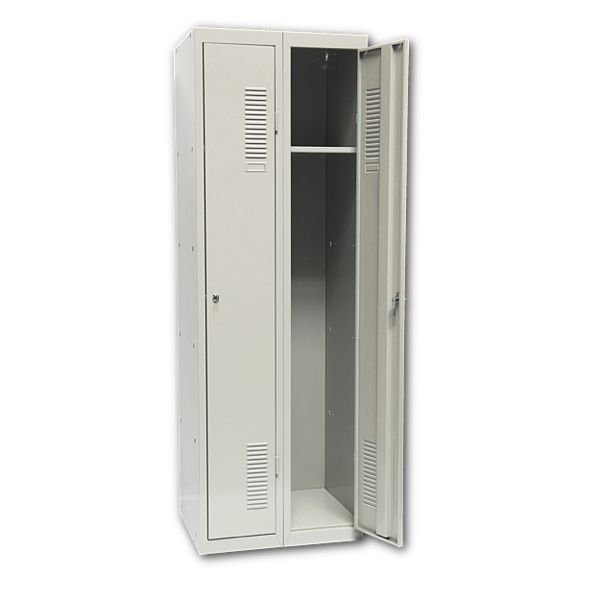 Garderobenschrank 2x1 mit Zylinderschloss Garderobenschrank 2x1 mit Zylinderschloss