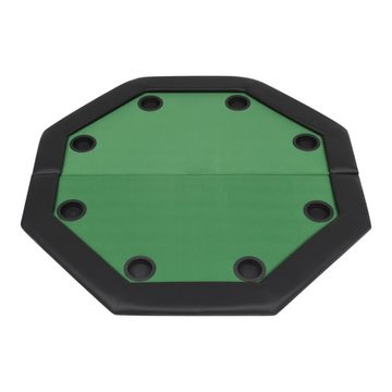 vidaXL Spieltisch 8-Spieler Poker Klapptisch 2-fach Zuklappbar Achteckig Grün