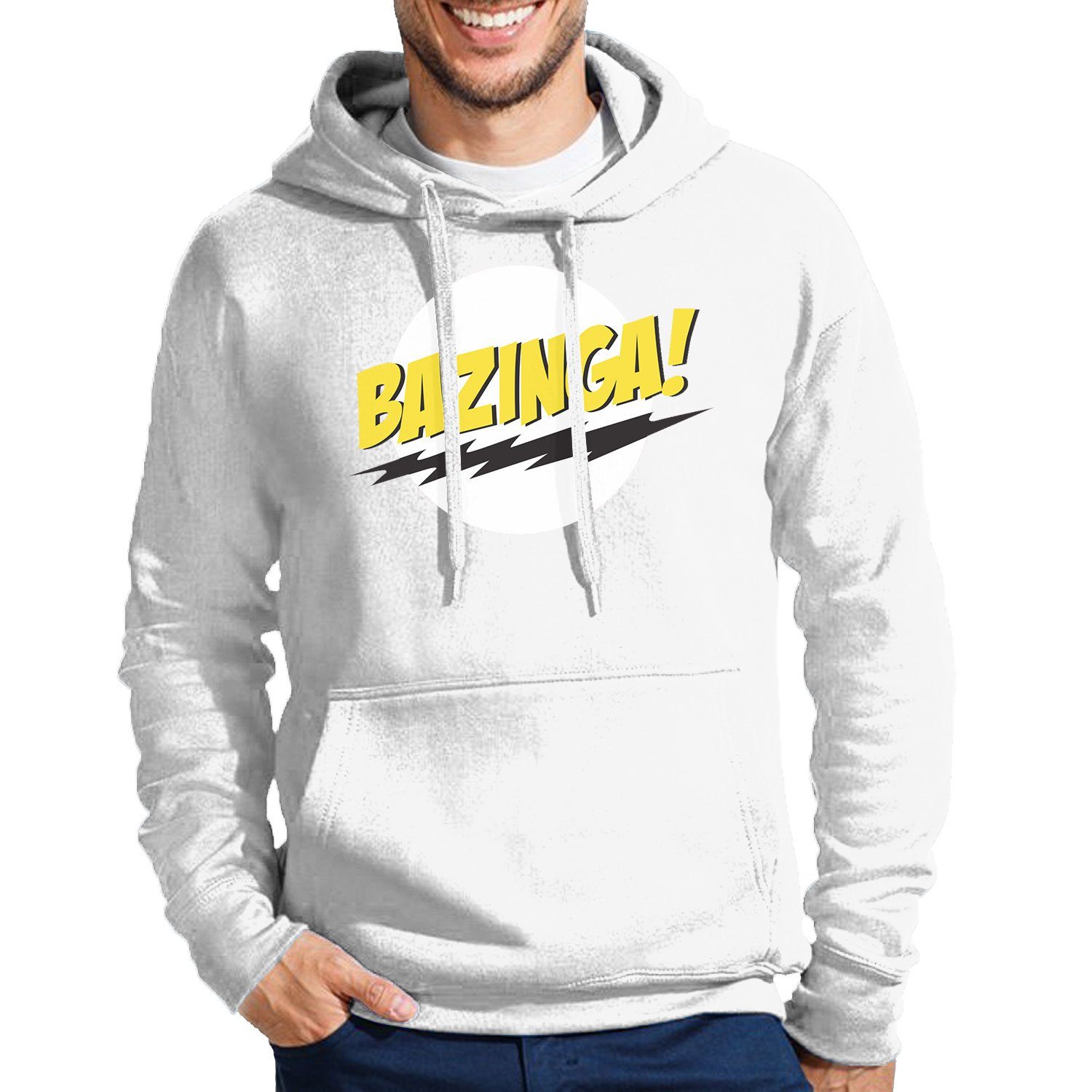 Blondie & Brownie T-Shirt Herren Bazinga Logo Sheldon Big Bang Theorie Mit Kapuze