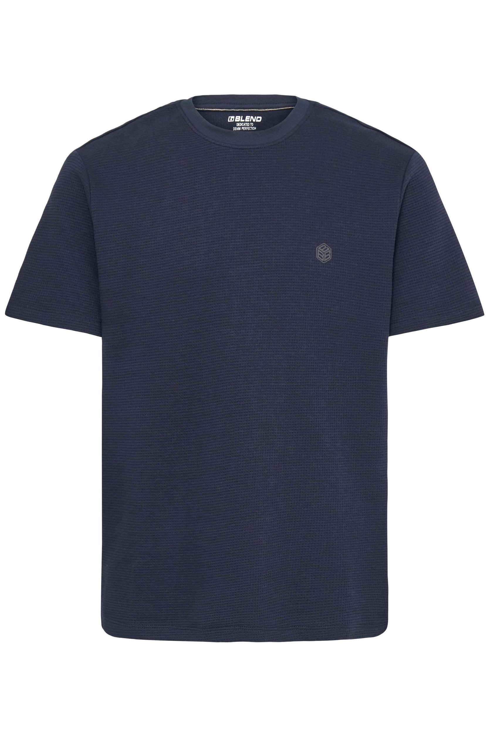 Blend T-Shirt Bequemes Einfarbiges Oberteil Rundhalsausschnitt Casual für Herren (1-tlg) Baumwolle Normal Fit Rundhals Kurzarm Einfarbig atmungsaktiv