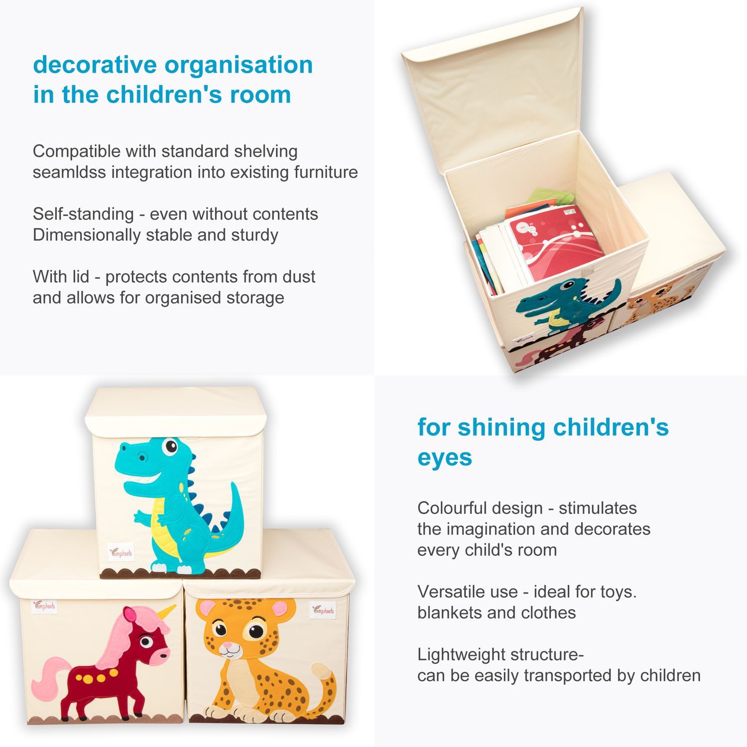 Intirilife Aufbewahrungsbox (1 St), Aufbewahrungsbox Kinder für Spielzeug kompatibel mit Kallax Regalen