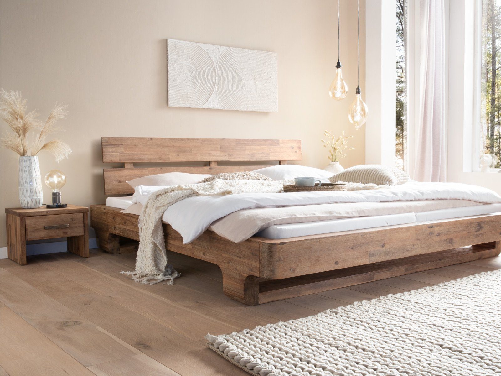 massivum Nachttisch Albury Akazie gebürstet (1-St) günstig online kaufen