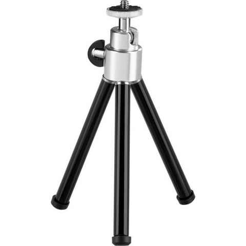 Hama Mini Stativ für Foto- und Videokameras, Mikrofone und Minilautsprecher Ministativ (mit 3-D-Kugelkopf, ausziehbares Beinsegment, Höhe von 14 bis 21 cm)