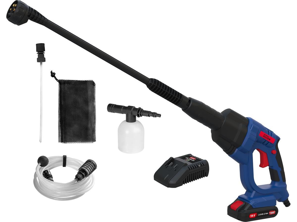 Güde Akku-Druckreiniger DR 18-201-23, Druck max: 22 bar, Fördermenge max: 120 l/h, (Set), inkl. Akku & Ladegerät, 22 bar max. Druck, 120 l/h Fördervolumen