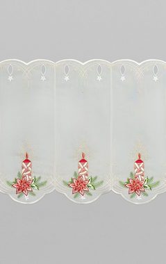 Scheibengardine Adventslicht, Plauener Spitze®, (1 St), transparent, HxB 42x48cm