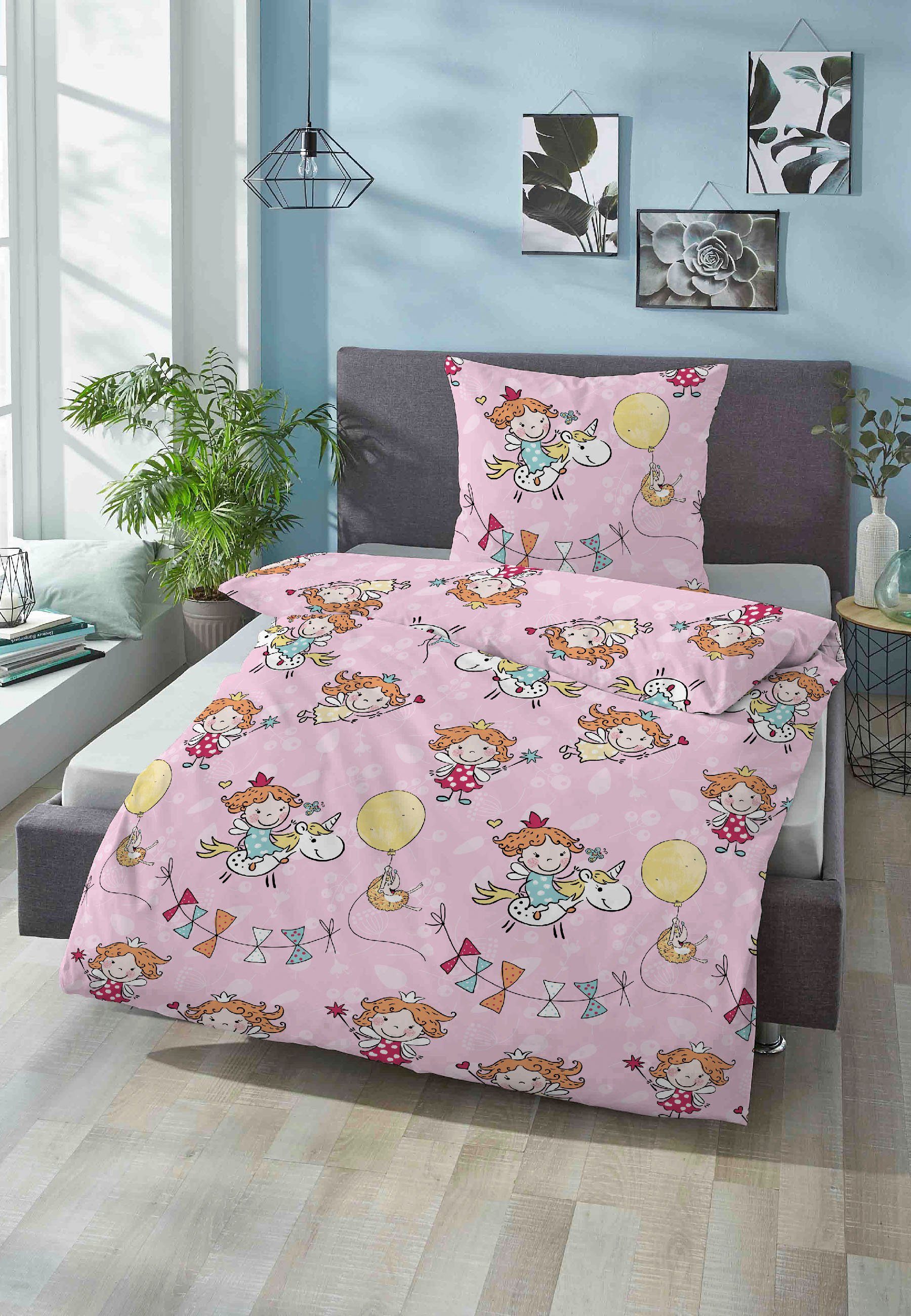 Biberna Bettwäsche lustige Fee, Feinbiber, 2 teilig, wohlig warm + weich, p günstig online kaufen