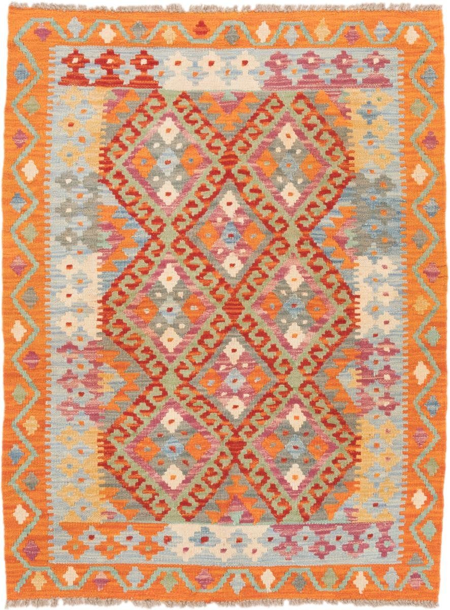 Orientteppich Kelim Afghan 106x140 Handgewebter Orientteppich, Nain Trading, rechteckig, Höhe: 3 mm