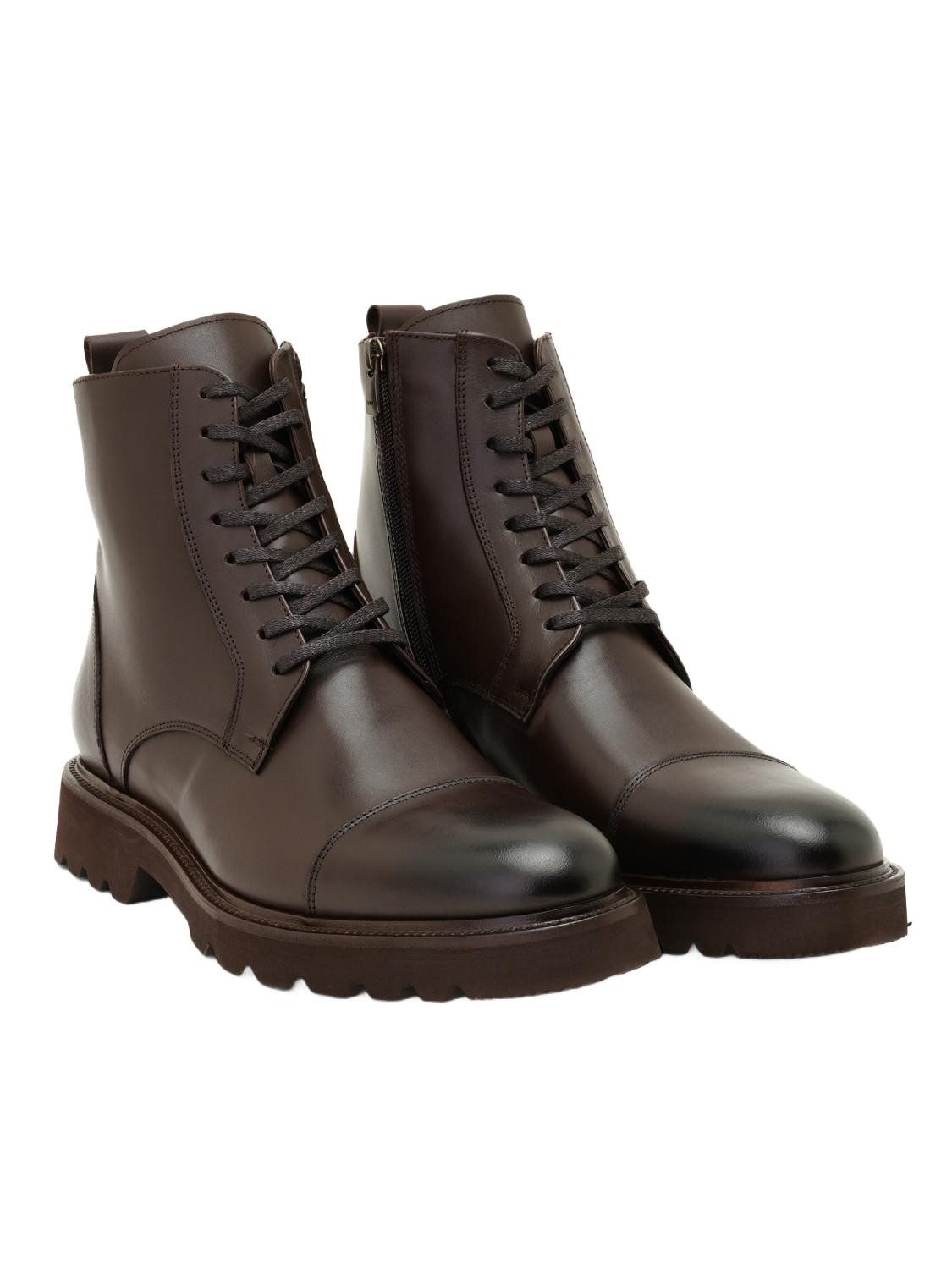 Herren-Schnürstiefel aus Leder – Textilfutter, Kunststoffsohle, atmun Stiefelette