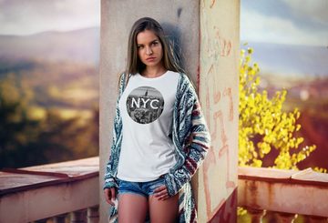 Neverless Print-Shirt Damen T-Shirt NYC New York City Manhatten Skyline Fotoprint Slim Fit Neverless® mit Print