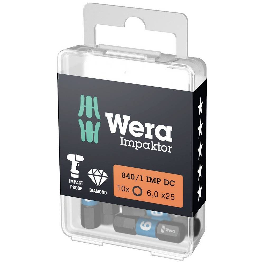 Wera Torx-Bit 840/1 IMP DC Hex-Plus 5.0 x 25 mm, Vielzahn-Bit