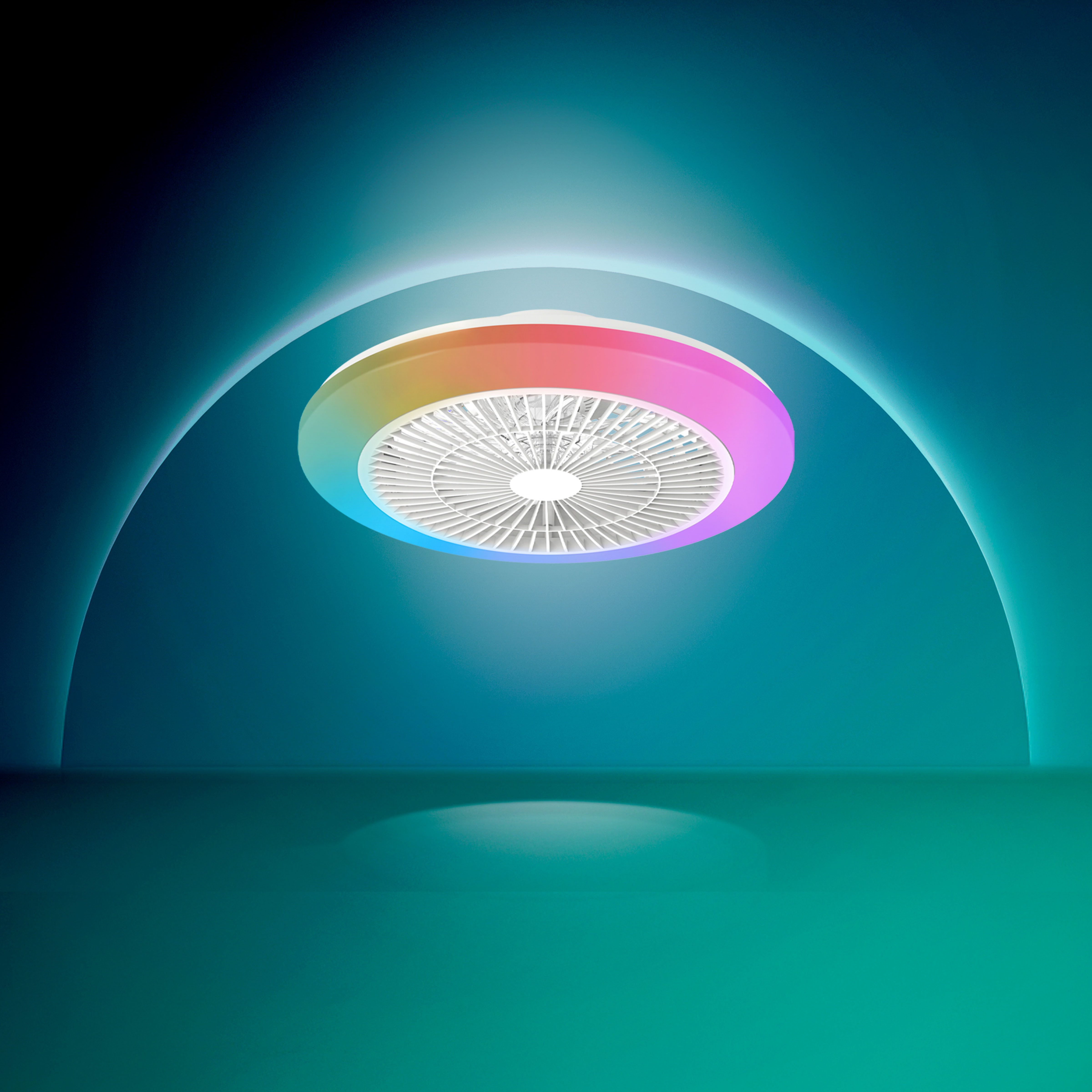 Philips LED Deckenleuchte Amigo Deckenventilator RGB, 40 W (Ventilator) + 20 W (Leuchte), weiß, CCT - über Fernbedienung, Dimmer, Dimmfunktion, Ein-/Ausschalter, Farbsteuerung, Farbwechsel, Fernbedienung, Infrarot inkl., Memoryfunktion, RGB, Ventilatorfunktion, dimmbar über Fernbedienung, mehrere Helligkeitsstufen, LED fest integriert, RGB, 2700-6500 Kelvin, dimmbar mit Fernbedienung, 4400 Lumen