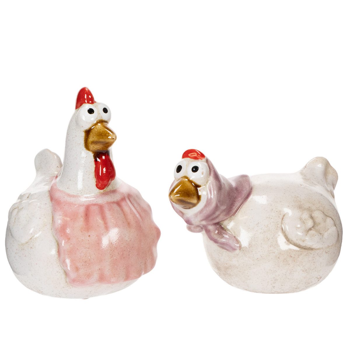Florists Products Osterhase Dekorative Hühnerfiguren aus Keramik für Osterdeko und, 2 Stück