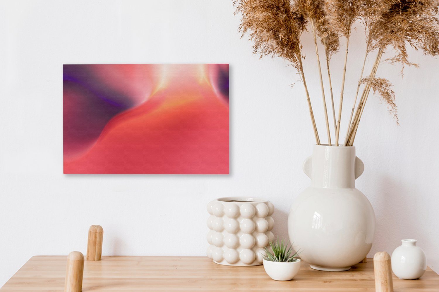 Hintergrund (1 Aufhängefertig, rotem mit cm 30x20 Leinwandbilder, Wandbild Wanddeko, Leinwandbild OneMillionCanvasses® St), Leuchten, Abstrakter