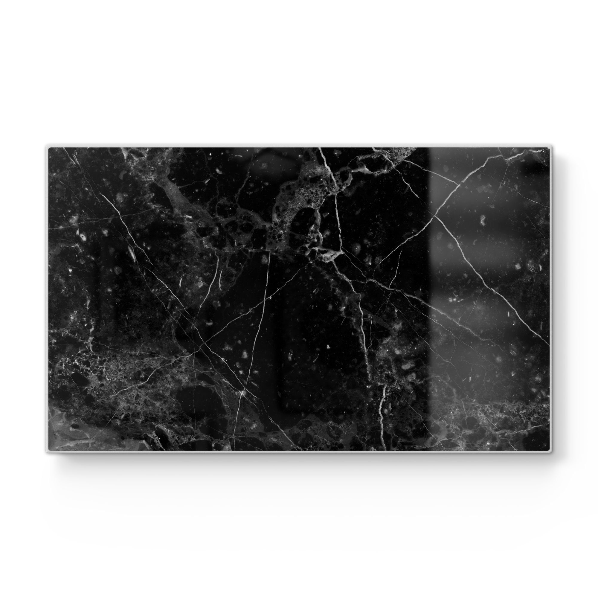 DEQORI Schneidebrett 'Marmorplatte nah', Glas, Platte Frühstücksbrett Schneideplatte
