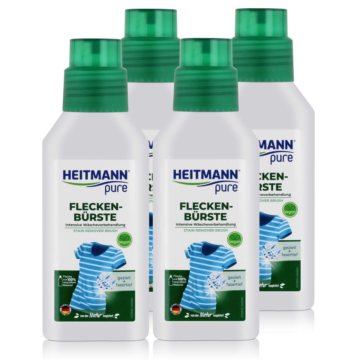 HEITMANN Heitmann pure Fleckenbürste 250ml - Intensive Wäschevorbehandlung (4er Fleckentferner