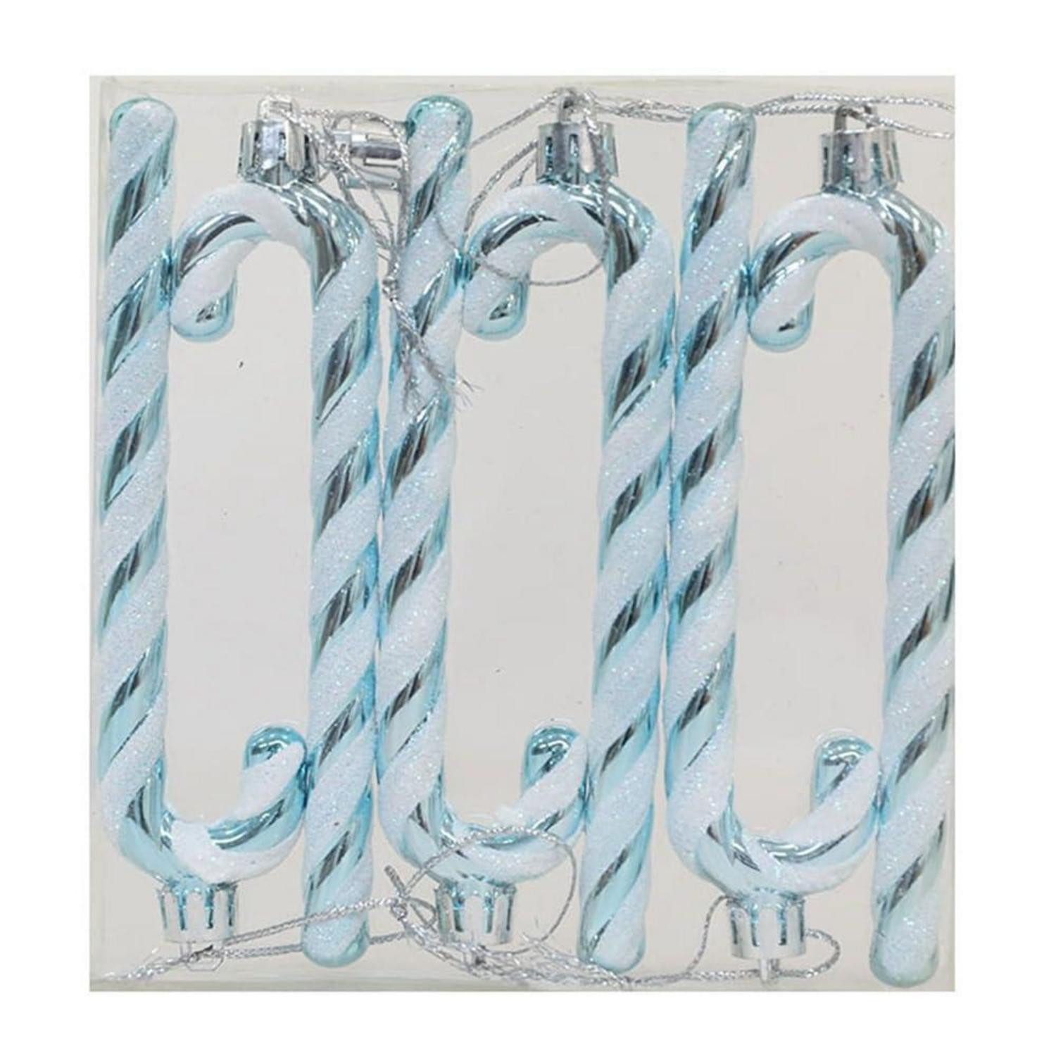 LuxusKollektion Baumbehang Zuckerstangen Hängend 14cm 6 Stück Eisblau (6 St)