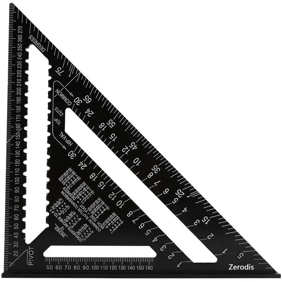 BEARSU Geodreieck »Set Square Dreieck Winkellineal Winkelmesser 12 Zoll  hochpräzises Messwerkzeug aus Aluminiumlegierung, schwarz«