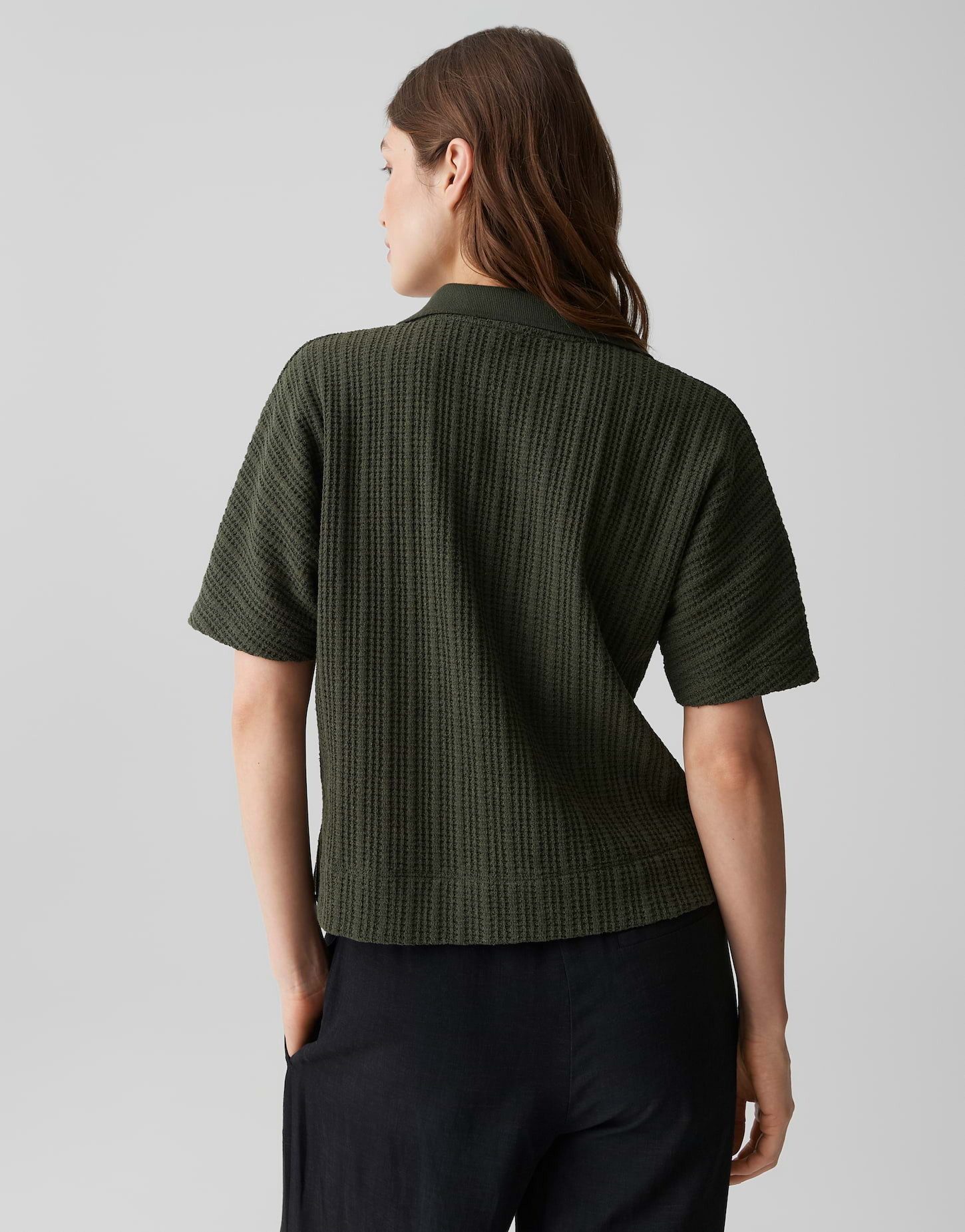 OPUS Poloshirt Sepoko aus weicher Webware mit Strickoptik Seitenschlitze sorgen für angenehme Bewegungsfreiheit