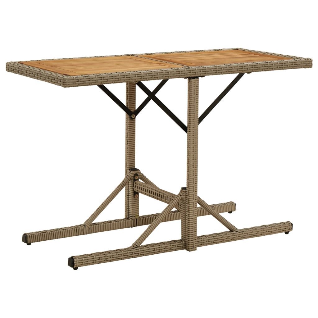 furnicato Gartentisch Echtholz 110 x 53 x 72 cm Beige (1-St)