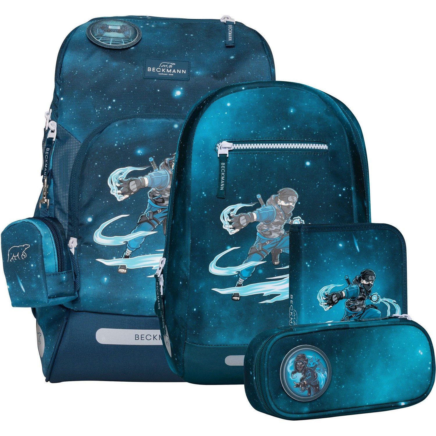 Beckmann Norway Schulranzen Active Air FLX Schulrucksack Set 6-tlg. Ninja Master