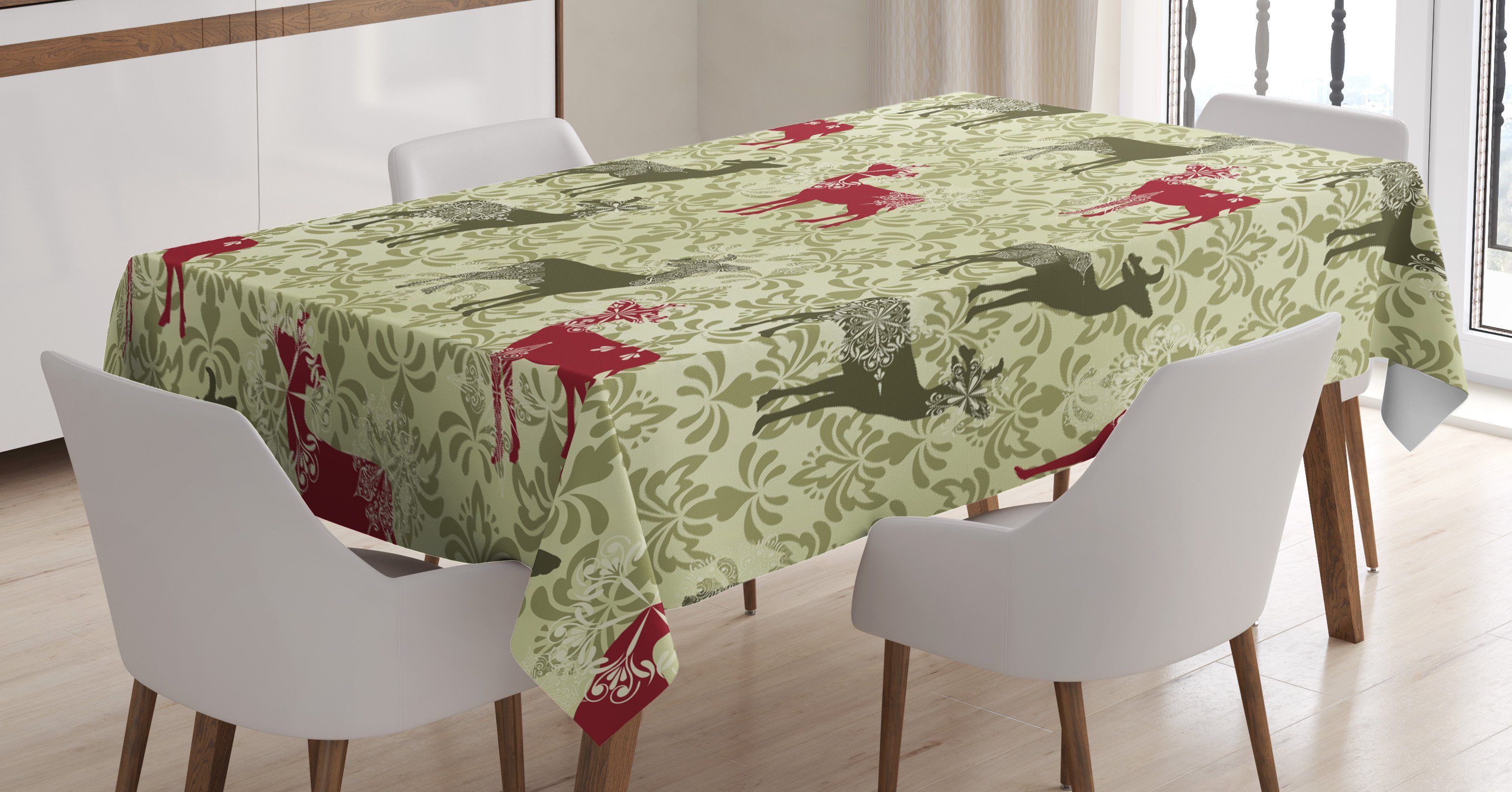 Abakuhaus Tischdecke Farbfest Waschbar Für den Außen Bereich geeignet Klare Farben, Jahrgang Damast-Entwurfs-Muster | Tischdecken