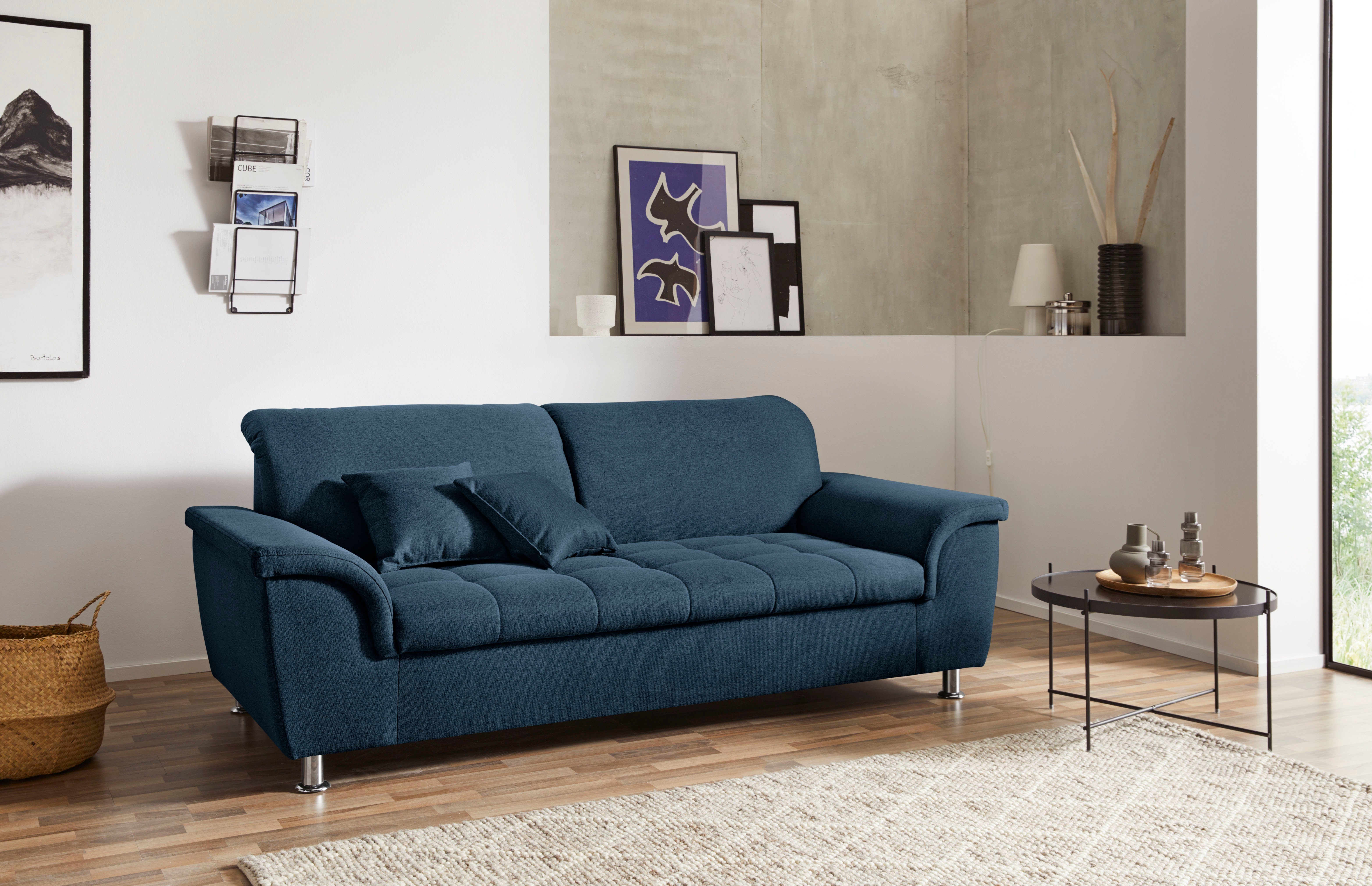 DOMO collection 2,5-Sitzer Franzi, zeitlos und elegant, moderne Sitzheftung, wahlweise mit Kopfteilverstellung, inklusive Zierkissen