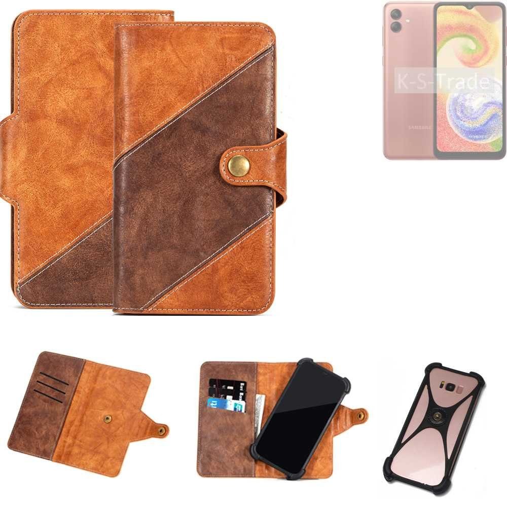 K-S-Trade Handyhülle für Samsung Galaxy A04, Handyhülle Schutzhülle Bookstyle Case Wallet-Case Cover